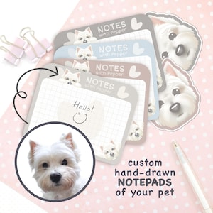 Custom Hand Drawn Pet Notepad | Personalized Dog and Cat Paper Note Pad