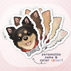 Personalized Chihuahua Sticker | Long Haired Chihuahua Vinyl Sticker with Name