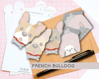 French Bulldog Memo Pad with Name | Personalized Cute Frenchie Dog Notepad | Unique Gift for Dog Owners and Dog Lovers