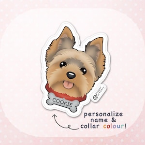 Personalized Yorkie Sticker | Yorkshire Terrier Vinyl Sticker with Name