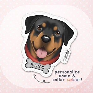 Personalized Rottweiler Sticker | Rottweiler Vinyl Sticker with Name