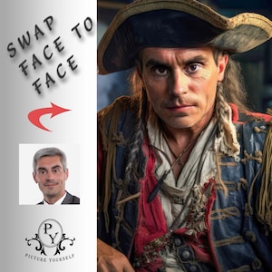 Pirate - Swap faces, Custom portrait, Personalised image with your photo, Digital file, Ready to print