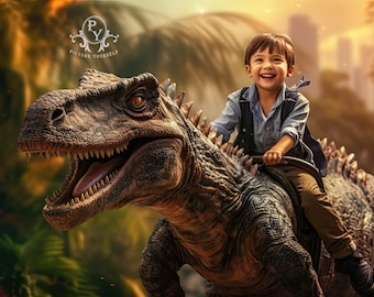 Riding a dino - digital file, background, backdrop, for composite photography, dinosaur