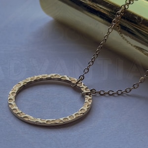 Gargantilla de oro con anilla en O, collar de oro, collar delicado, collar de gargantilla de oro