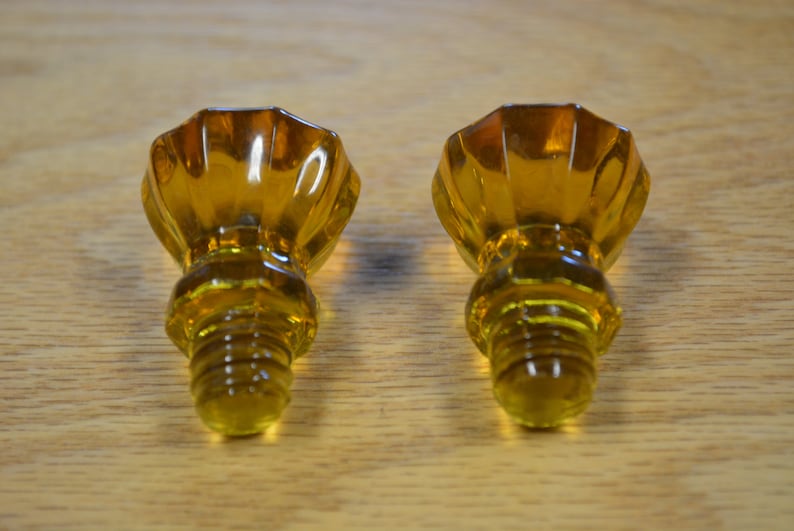 ANTIQUE AMBER Threaded Knobs image 1