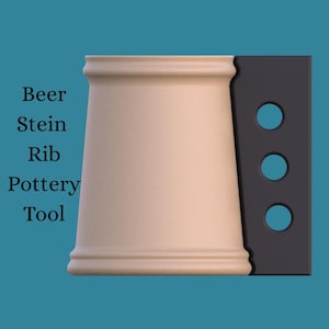 May include: A beige beer stein rib pottery tool with a black handle featuring three circular cutouts. The text "Beer Stein Rib Pottery Tool" is printed on the left side of the image.