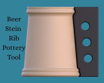 3D Printed Beer Stein Pottery Rib Tool: Clay Shaping Guide