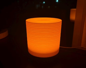 Minimalist Wood PLA Desk Lamp – Warm Orange USB Ambient Bedside Light