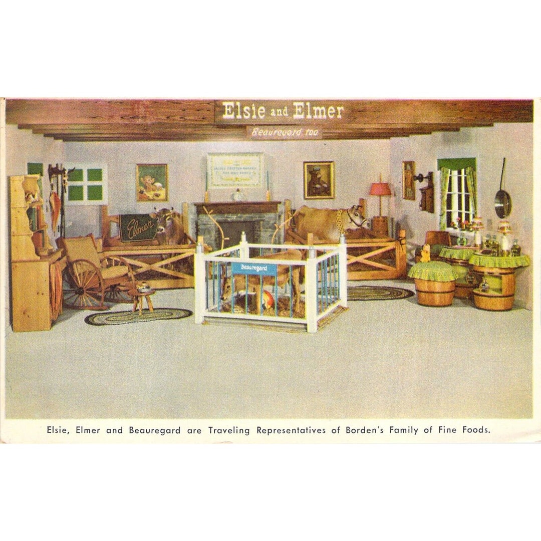 Borden Dairy Cows Anthropomorphic Elsie Elmer Beauregard Etsy