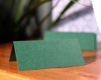 Forest Green Place Card, Blank Table Name Cards, Place Settings, Free Standing Tent Cards, Forest Green Table Decor