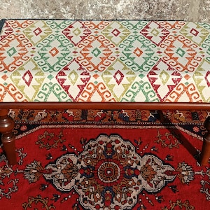 Pouf, Bench, Footstool, Ottoman, Wooden pouf, Handmade furniture, Turkish rug bench, Home decor, Dining room bench, Boho decor, Handmade