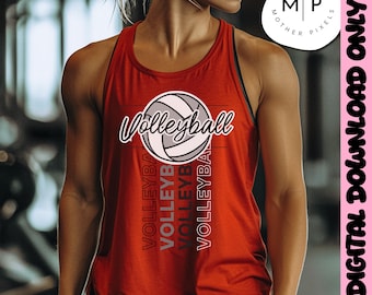 Volleyball PNG | Volleyball PNG | Digital Download Only | Sublimation Clipart for Sports Shirts & Gifts | DTF