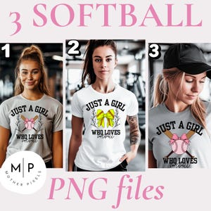 Nur ein Mädchen | Nur ein Mädchen, das Softball PNG liebt | Sport Übergeordnet | PNG | Digital Sport | Nur Herunterladen | Sublimationsdruck | DTF | Softball