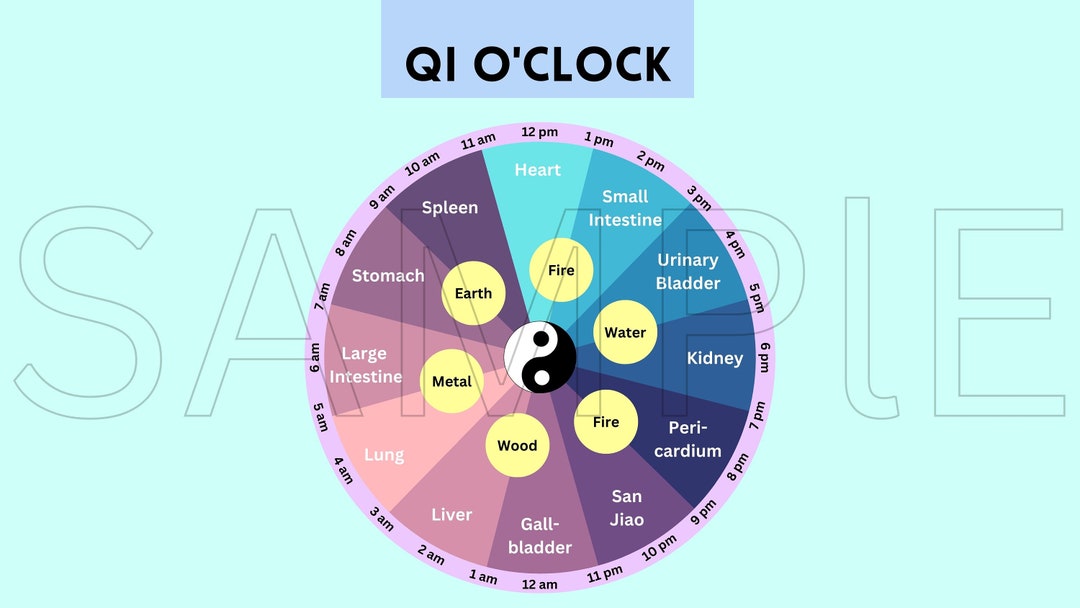 Qi Clock Desktop Wallpaper Organ Clock Chinese Body Clock Etsy