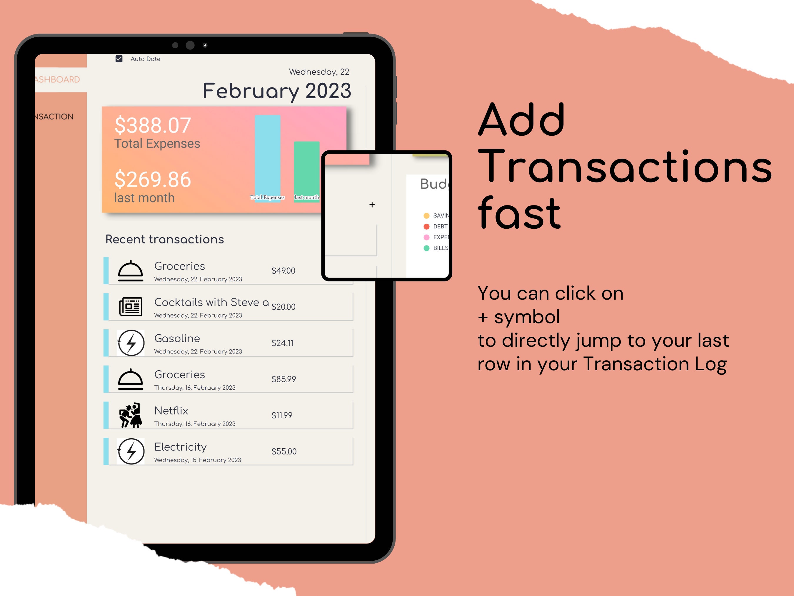 Simple Expense Tracker With Analytic Dashboard - Etsy