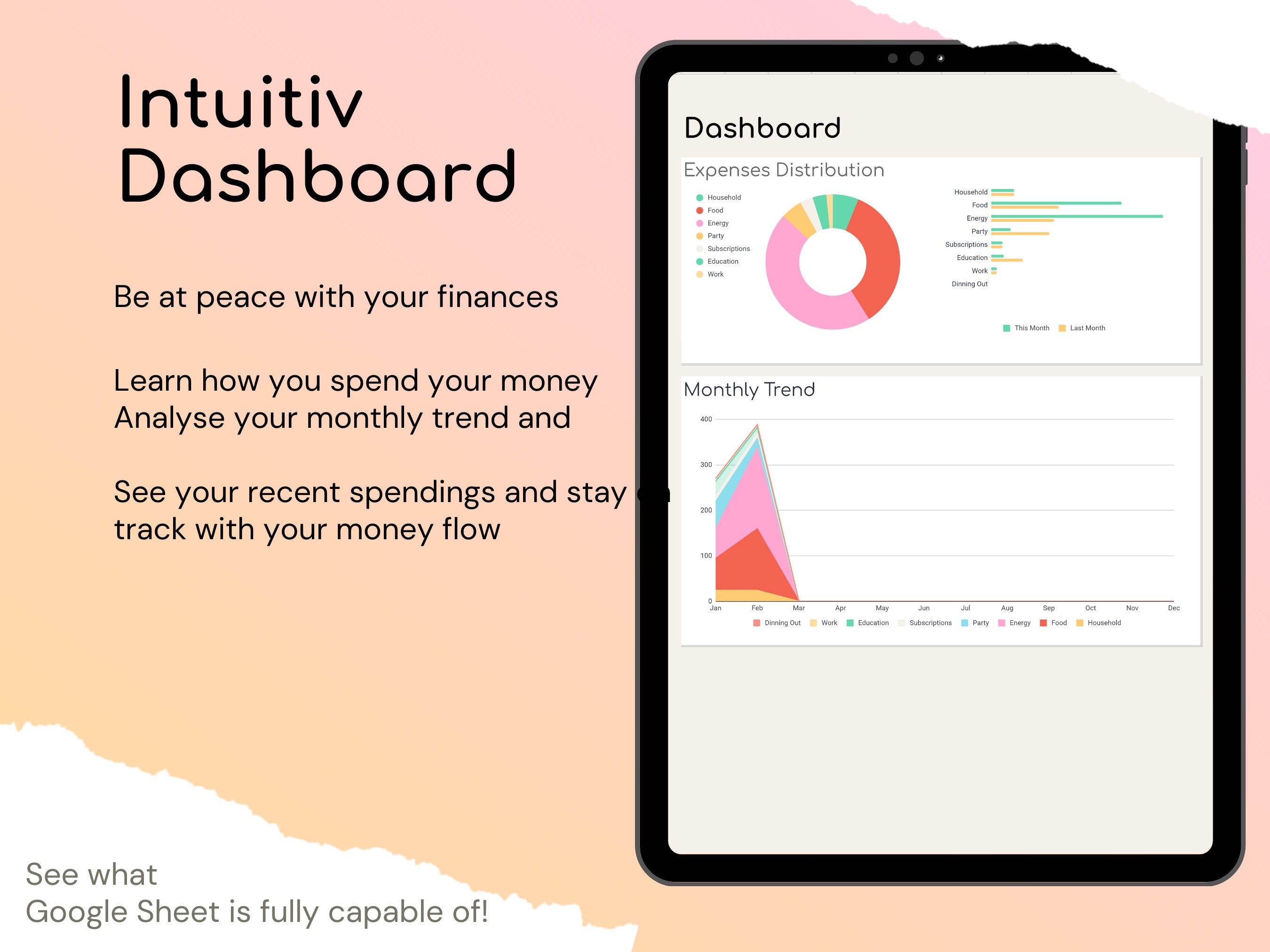 Simple Expense Tracker With Analytic Dashboard - Etsy