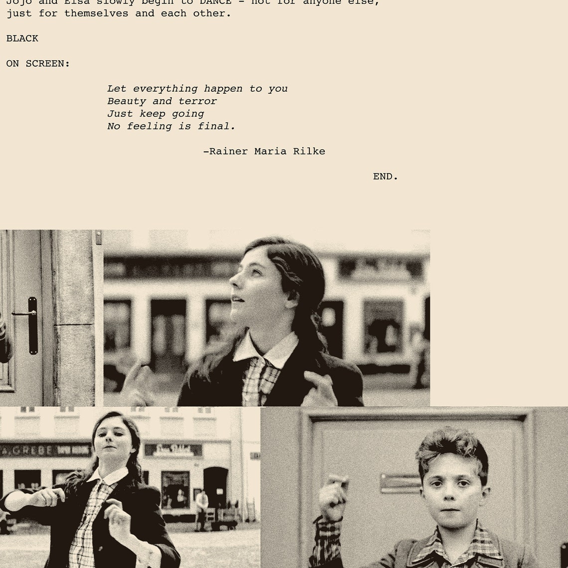 Jojo Rabbit Poster | Screenplay Scene Print, Satirical Film Quote Wall ...