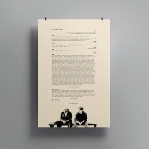 Póster/guión de "El indomable Will Hunting", impresión de escena con frase de película y descarga de guion digital