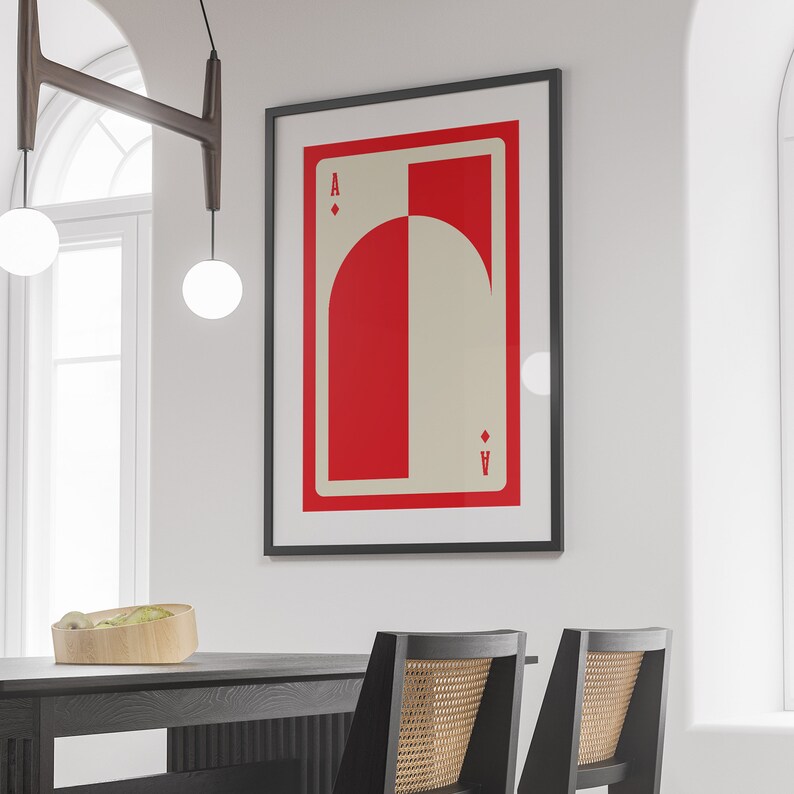 Ace of Diamonds Art Deco Print: Modern Card Design (Digital Download) image 7