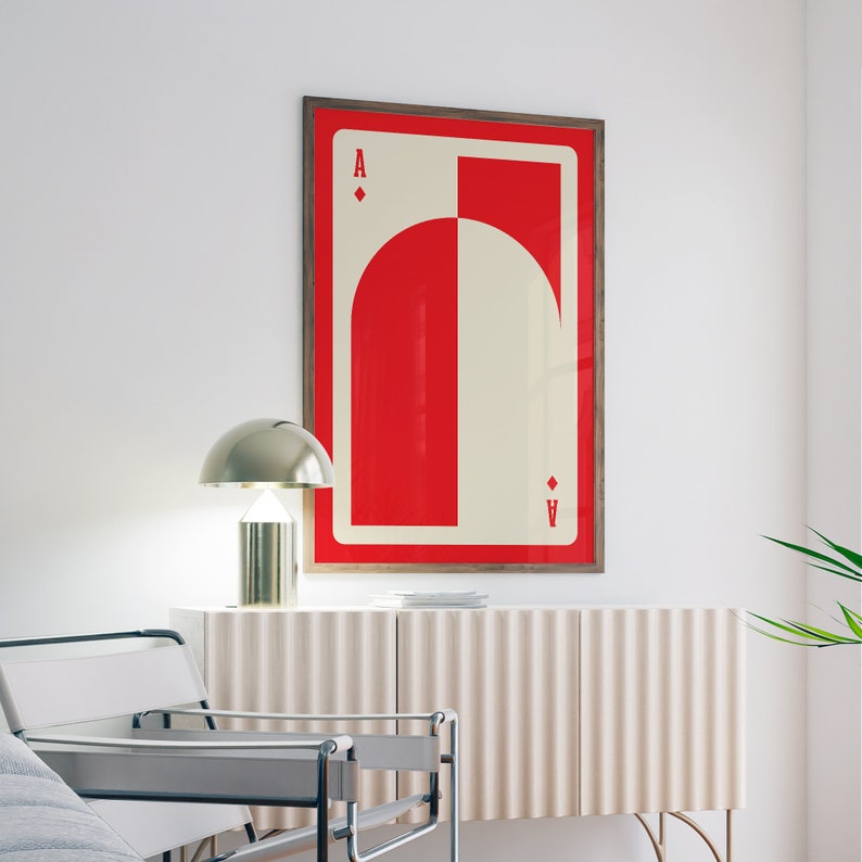 Ace of Diamonds Art Deco Print: Modern Card Design (Digital Download) image 5