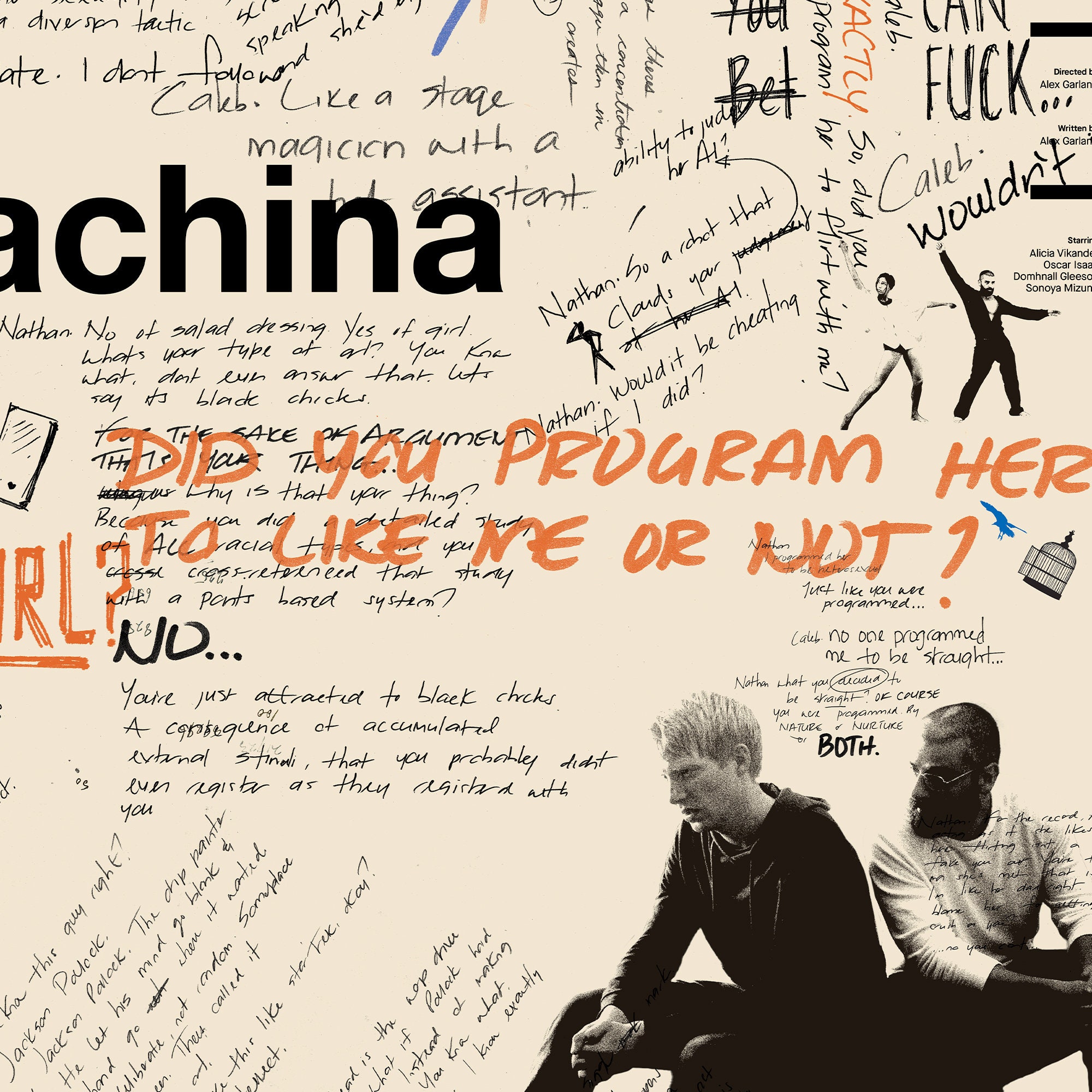 Screenwriting Posters Ex Machina Poster | Handwritten Screenplay Scene, Minimalist Sci-fi ...