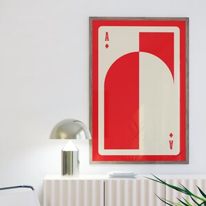 Ace of Diamonds Art Deco Print: Modern Card Design (Digital Download) image 4
