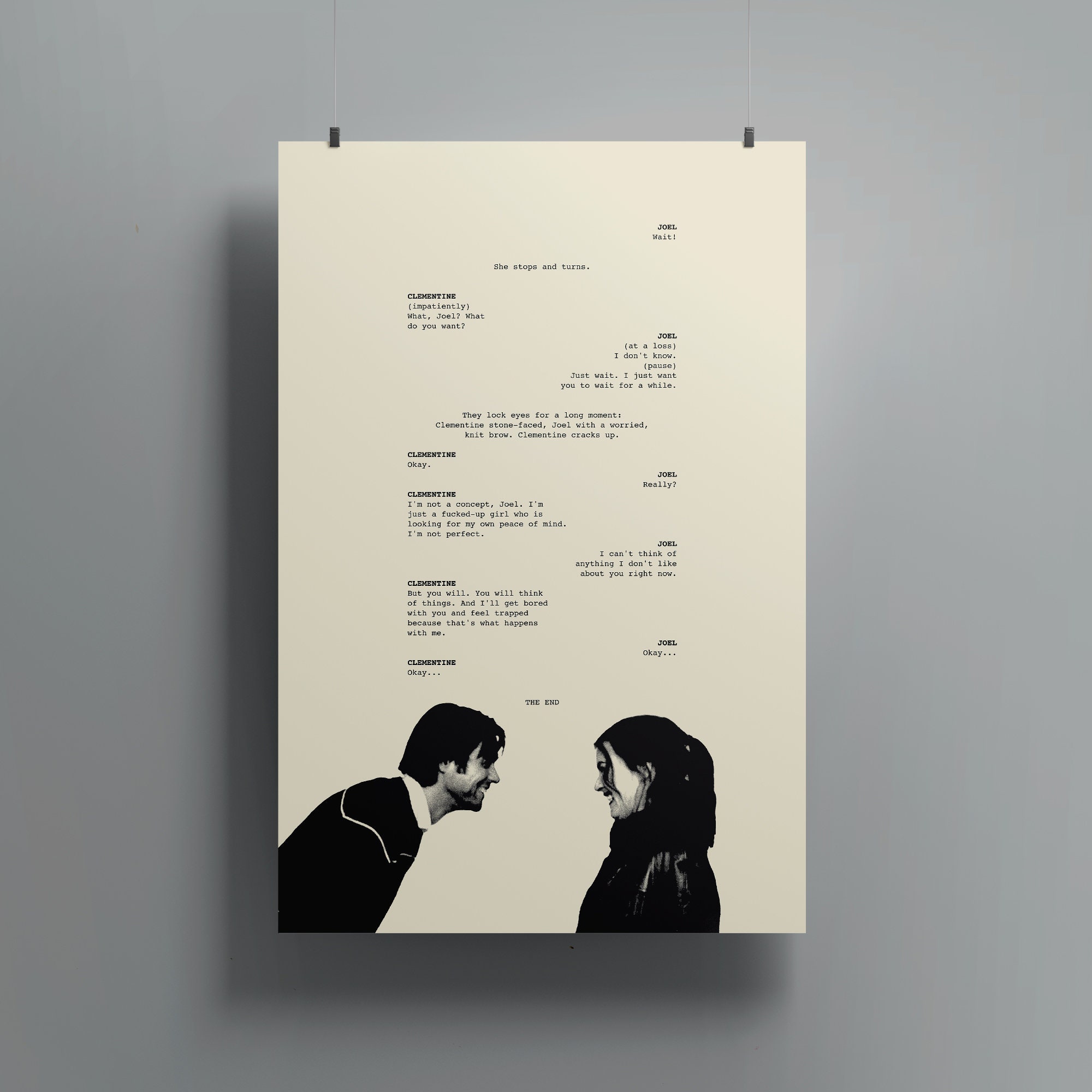 Screenwriting Posters Eternal Sunshine Poster | Screenplay Wall Art, Minimalist Movie Quote ...