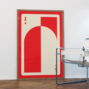 Ace of Diamonds Art Deco Print: Modern Card Design (Digital Download) image 6