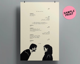 Custom Movie Script Poster | Printable, Made To Order Digital Poster • Minimalist Digital Artwork for Movie Lovers