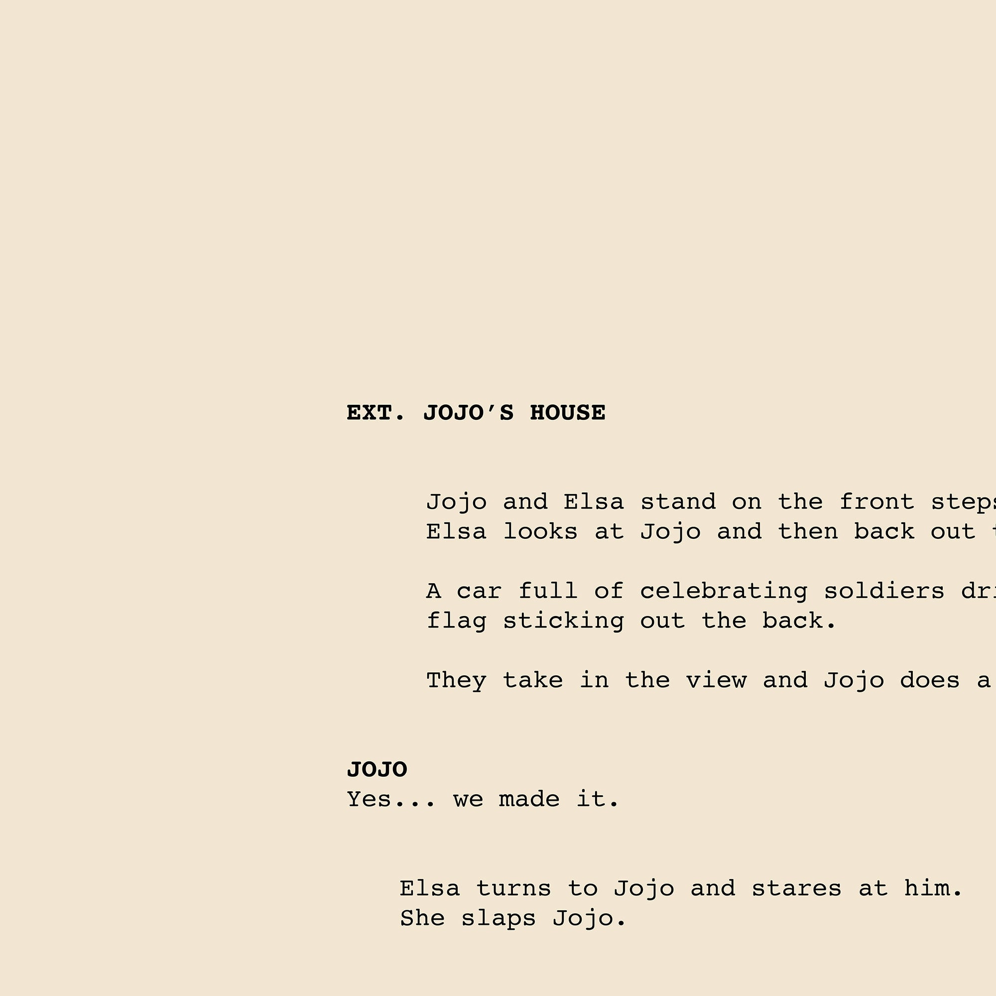 Jojo Rabbit Poster | Screenplay Scene Print, Satirical Film Quote Wall ...