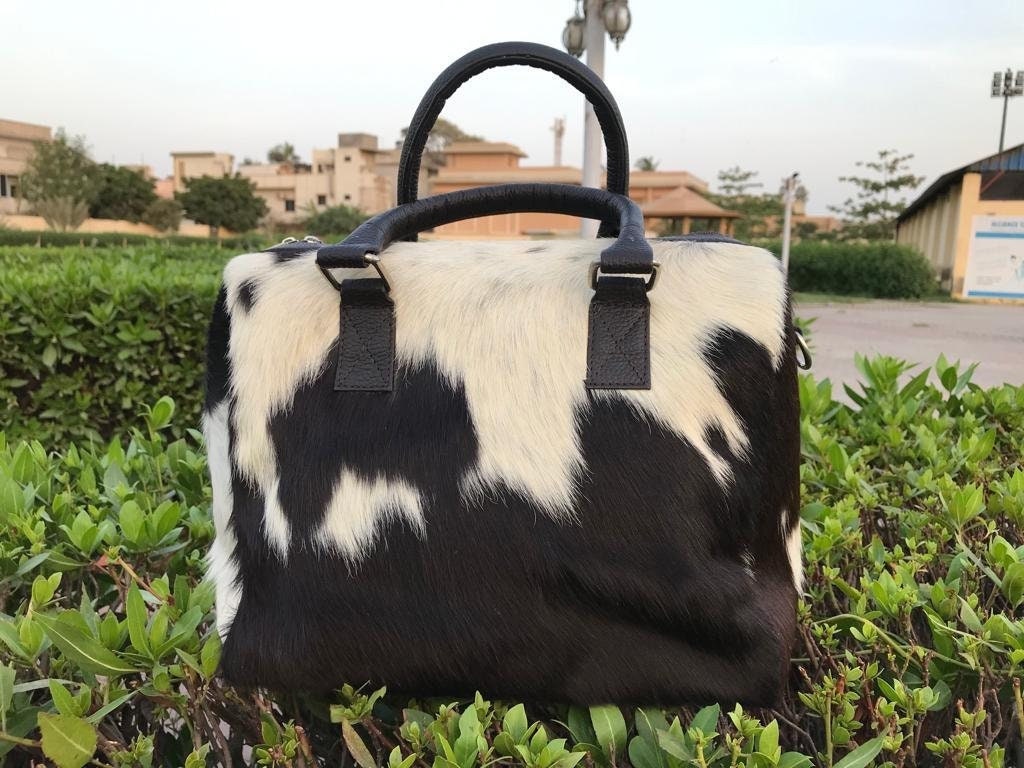 Women Hand Bag Concealed Carry Patchwork Cow Pattern Hair-on Embossed Studs Fringe  Tote Handbag Purse - AliExpress