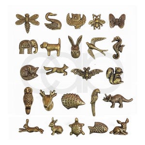 Perillas de cajón de animales de bronce hechas a mano, tiradores de gabinete de hierro vintage