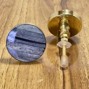 Bone Inlay Brass Knob / Shabby Chic Cabinet Knob and Pull / Vintage Cupboard Door Knob / Gray Cabinet knob / Bone Knob / Cabiner Dresser