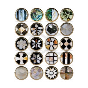 Mother of Pearl & Brass Opulence Handle | Eastern Inspired Gold and Ivory Cabinet Knob