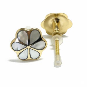 Mother of Pearl & Brass Opulence Handle Eastern Inspired Brass and Ivory Cabinet Knob Cabinet Drawer Knob Brass Door Knob