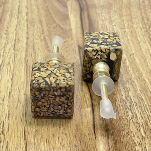 Black Terrazzo Door Knob / Stone Drawer Pull / Cabinet Handle / Drawer Knob / Furniture Knob / Cabinet Knob / Natural Stone Cabinet Knob