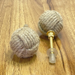 Natural Caramel Rattan Boho Door Knob for Drawer / Cabinet Wicker Woven Pull Handle / Wicker Pull / Rattan Dressers Knob / Dresser Knob
