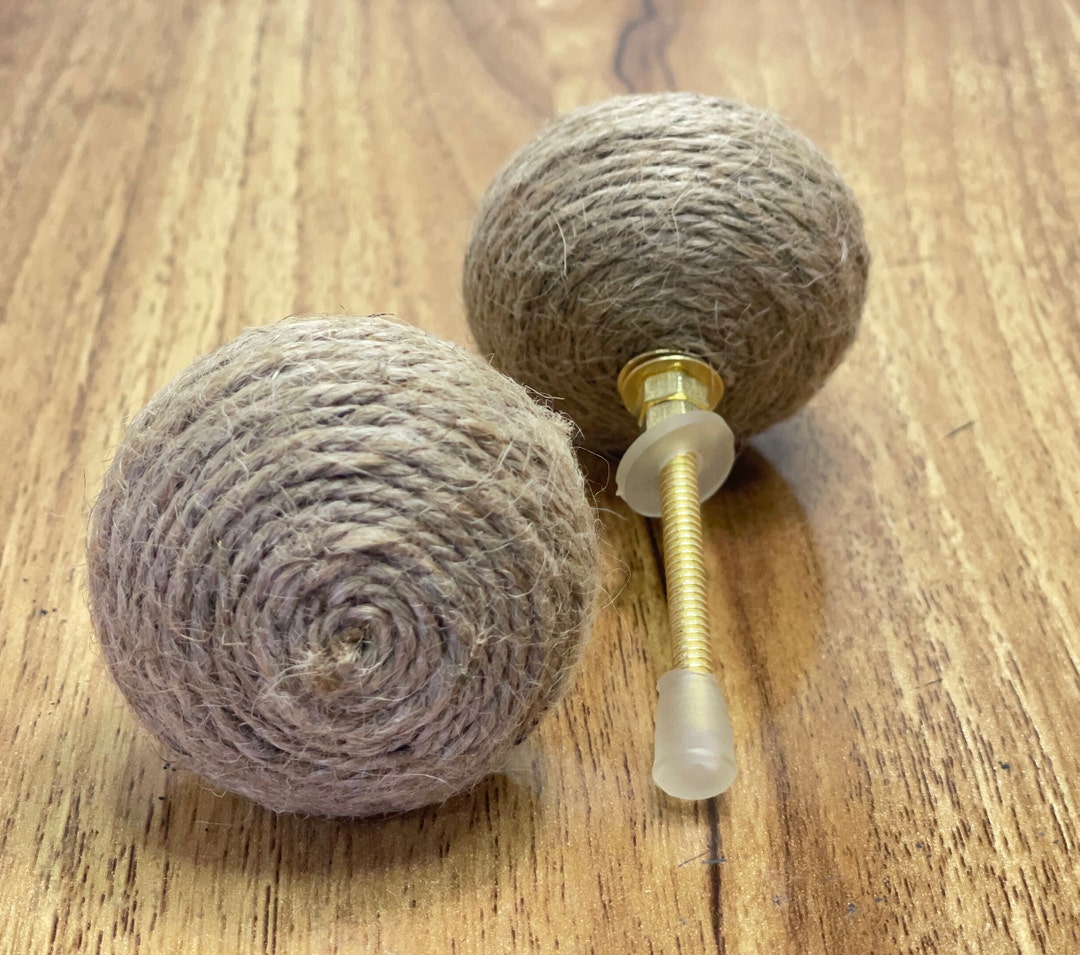 Pull Rope Knob Rustic Jute Rope Knob, Farmhouse Drawer Pull, Nursery Decor - Etsy