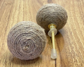 Rustic Jute Rope Knob, Farmhouse Drawer Pull, Nursery Decor