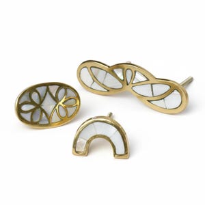 Mother of Pearl Brass Cabinet Handle and Drawer Knob Brass Cabinet Knob and Pull Cupboard Handle