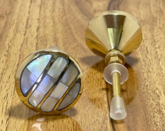 Mother of Pearl Brass Opulence Handle Eastern Inspired Brass and