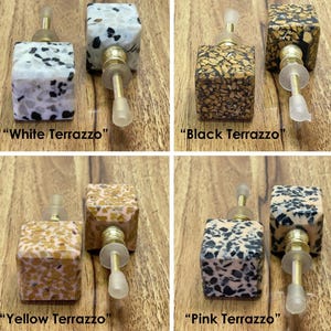 Terrazzo Stone Knob: Marble, Geometric Cabinet & Drawer Pull