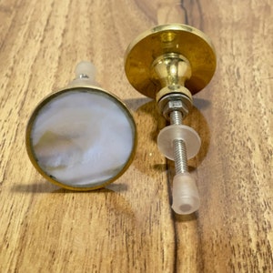 Mother of pearl Brass Knob | Gold knob | Shell Inlay Cabinet Drawer pull