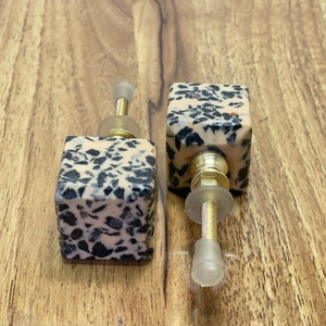 Terrazzo Door Knob / Stone Drawer Pull / Cabinet Handle / Drawer Knob / Furniture Knob / Cabinet Knob / Natural Stone Cabinet Dresser knob