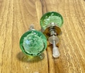 Hand Blown Light Green Glass Bubble Cabinet Knob