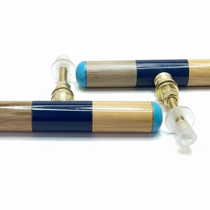 Geometric Bamboo Drawer Pull: Modern Wood Cabinet Knob