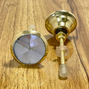 Mother of Pearl & Brass Opulence Handle | Eastern Inspired Gold and Ivory Cabinet Knob
