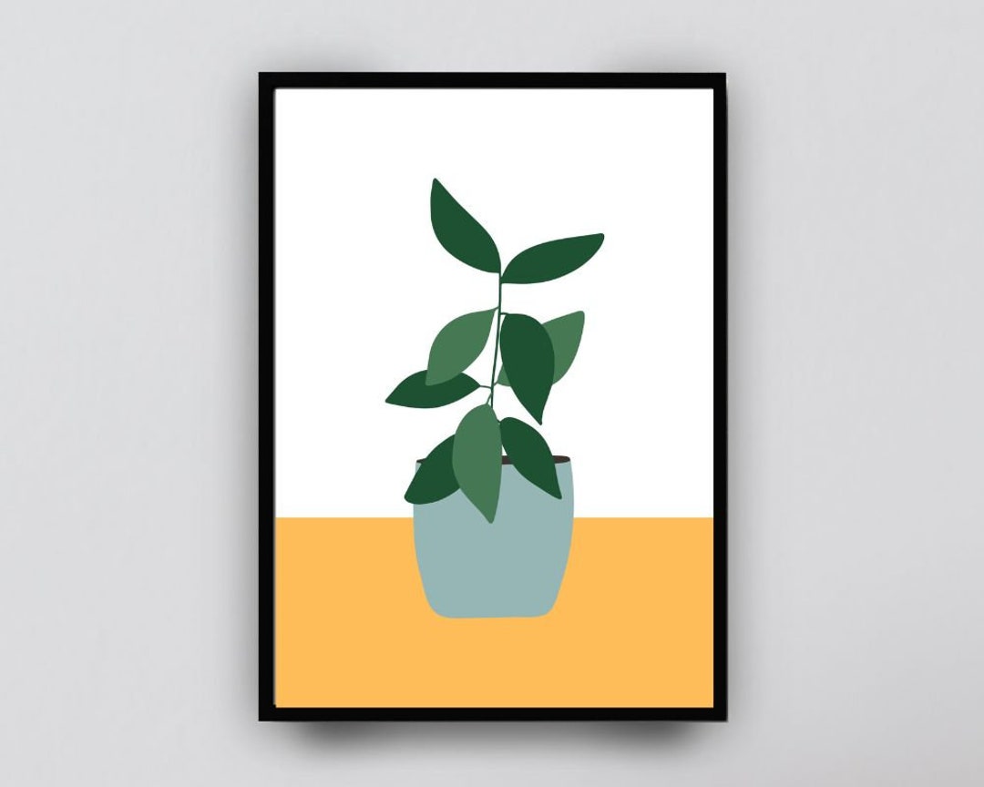 Plant Wall Art House Plant Wall Art Botanical Wall Art Rubber Plant