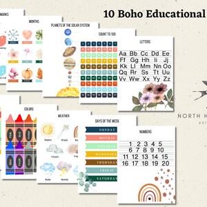 10 Boho Educational Montessori Posters