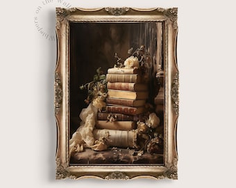 Smut Readers Art Print Dark Academia Printable Wall Art Dark Romance Books Still Life Print Moody Book Lover Gift Girly Coquette Decor